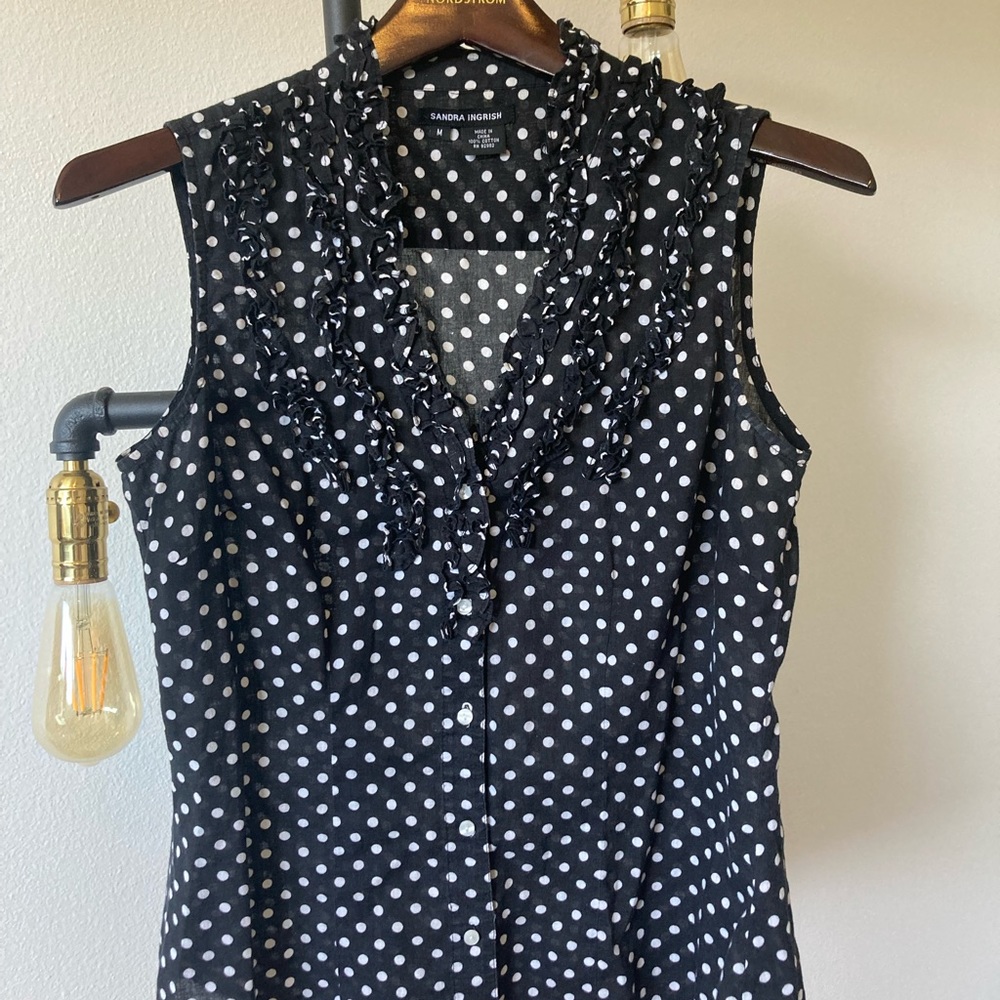 Sandra Ingrish Polka Dot Blouse